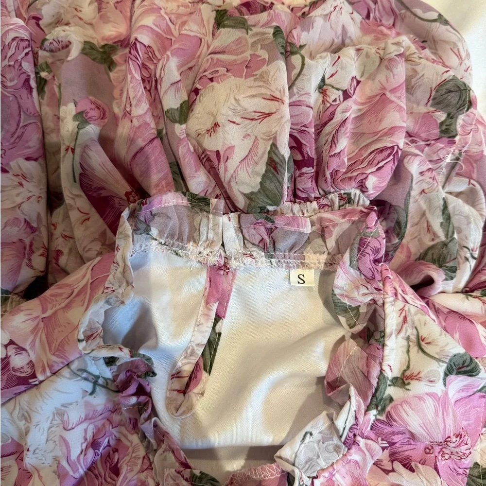 Floral Pink Ruffle Dress - Picture 8 of 8
